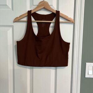 Paloma girlfriend collective brown sports bra